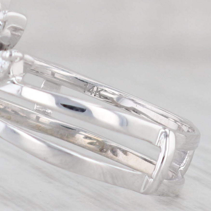 Light Gray 0.35ctw Diamond Ring Jacket 14k White Gold Wrap Guard Size 7.75