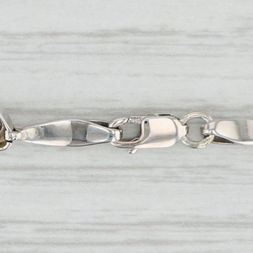 Light Gray 0.23ctw Diamond Heart Bar Link Bracelet 10k White Gold 7.5" 4.6mm