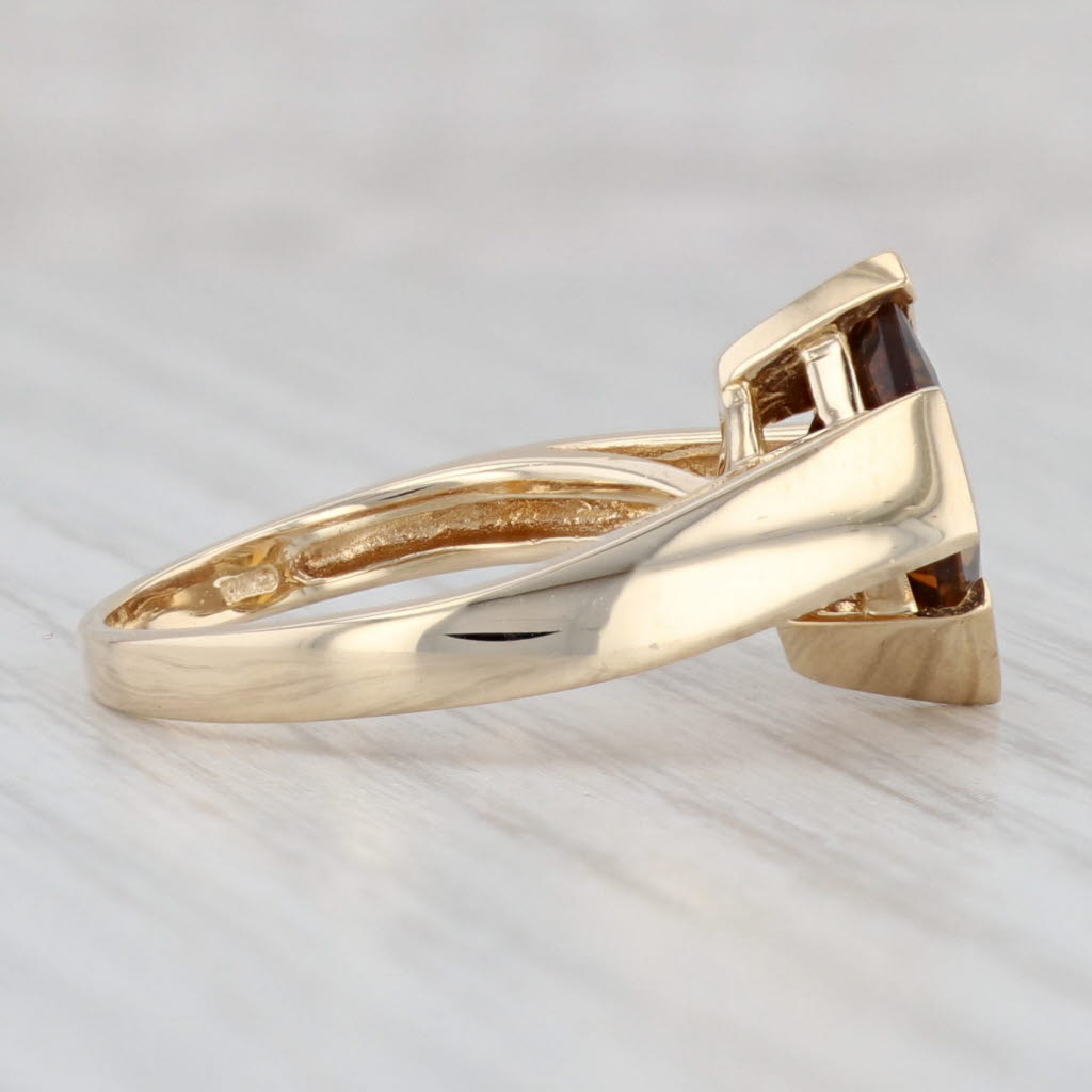 Light Gray 2.30ct Princess Orange Citrine Solitaire Ring 14k Yellow Gold Size 8.25