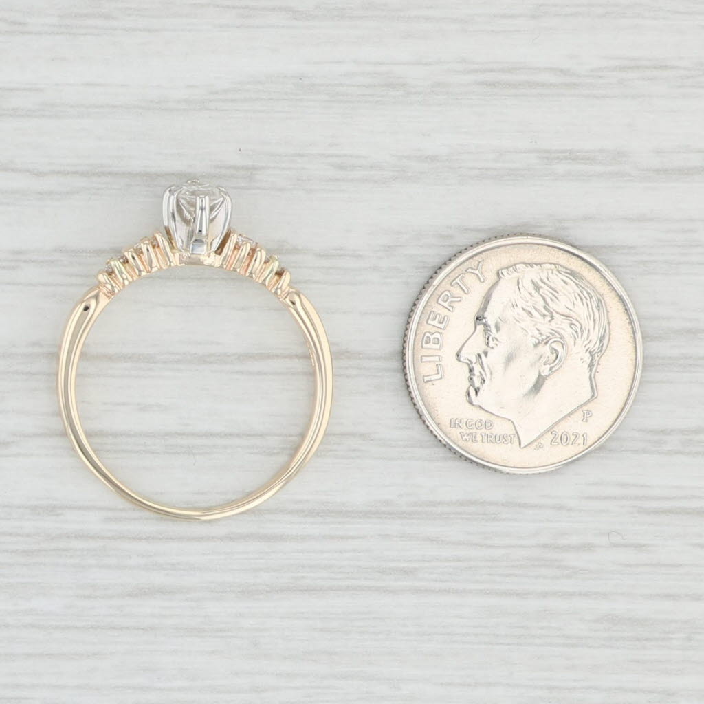 Light Gray 0.38ctw Marquise Diamond Engagement Ring 14k Yellow Gold Size 7.75