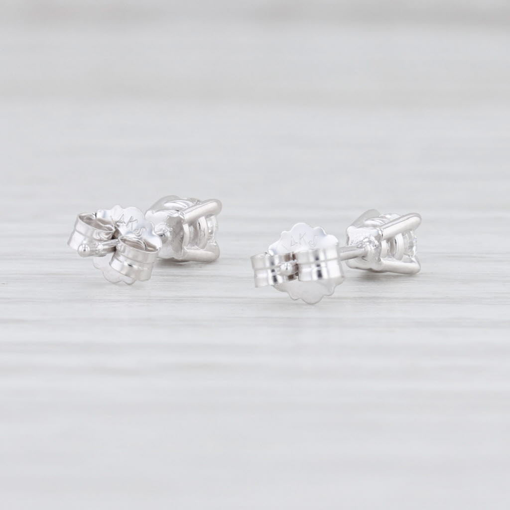 Light Gray New 0.26ctw Diamond Stud Earrings 14k White Gold Round Solitaire Studs VS2