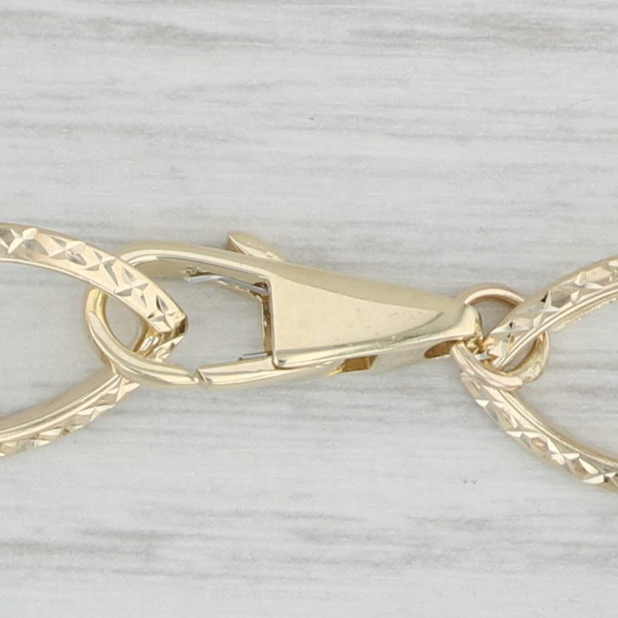 Light Gray 6.5" Marquise Link Cable Chain Bracelet 14k Yellow White Gold 11.4mm