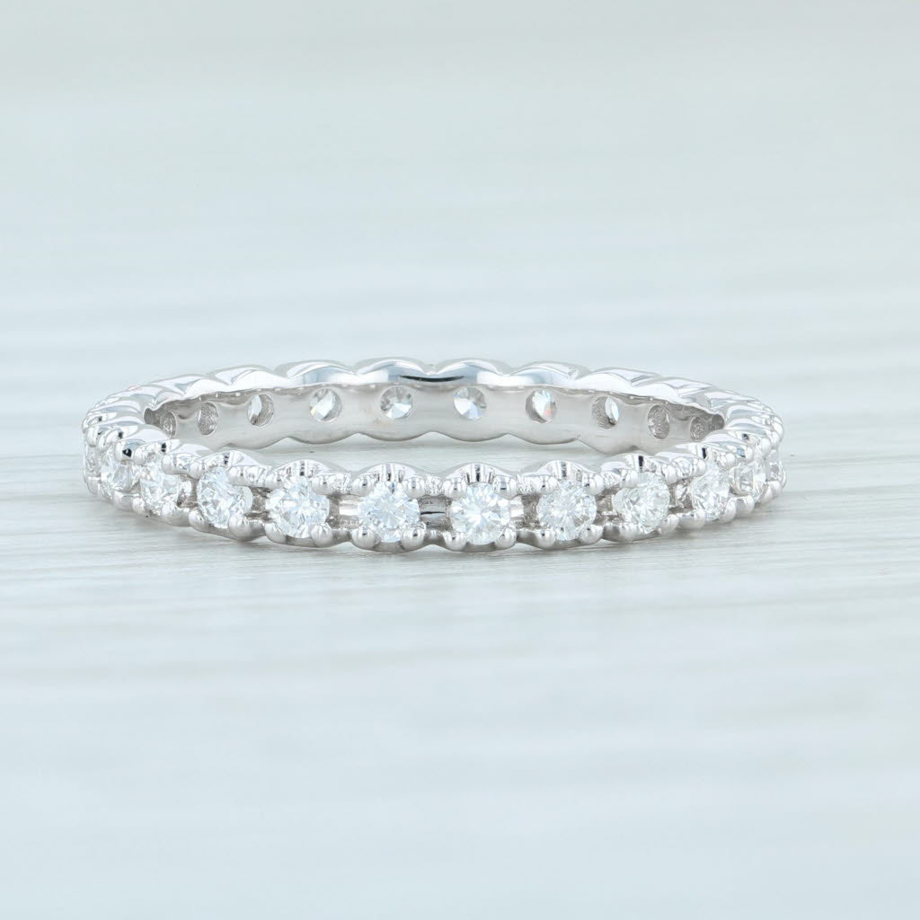 Light Gray New 0.46ctw Diamond Eternity Ring 14k White Gold Size 5.5 Wedding Stackable Band