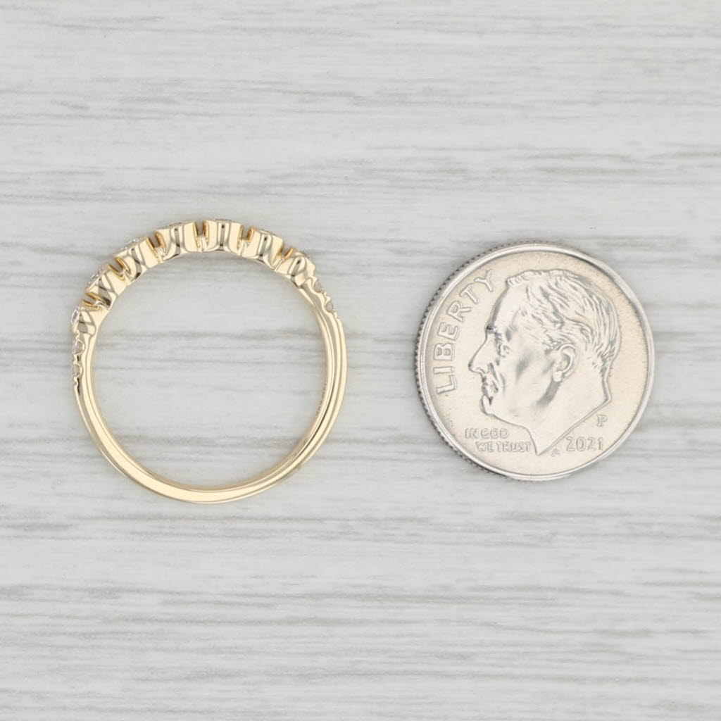 Light Gray New 0.30ctw Diamond Bubbles Ring 14k Yellow Gold Size 7 Stackable Wedding Band