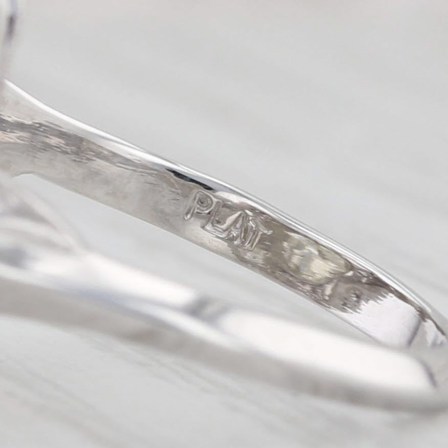 Light Gray 4.53ctw Diamond Ring Platinum Vintage Engagement Cocktail 1940s GIA Size 7