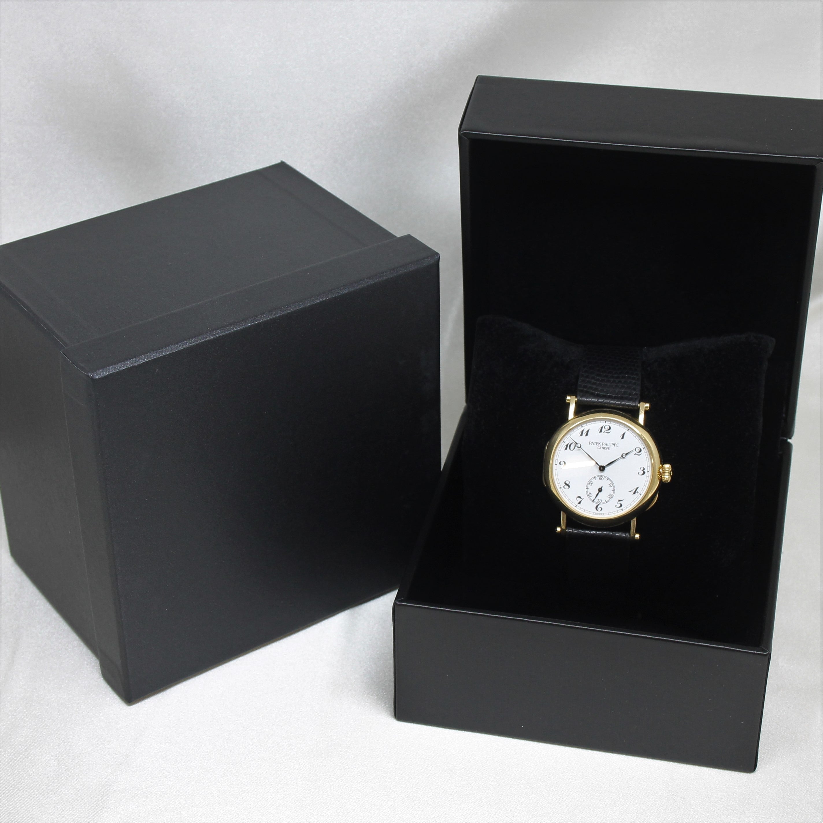Dark Slate Gray Patek Philippe 3960 Watch 18k Gold 150th Anniversary Calatrava Officer Serviced