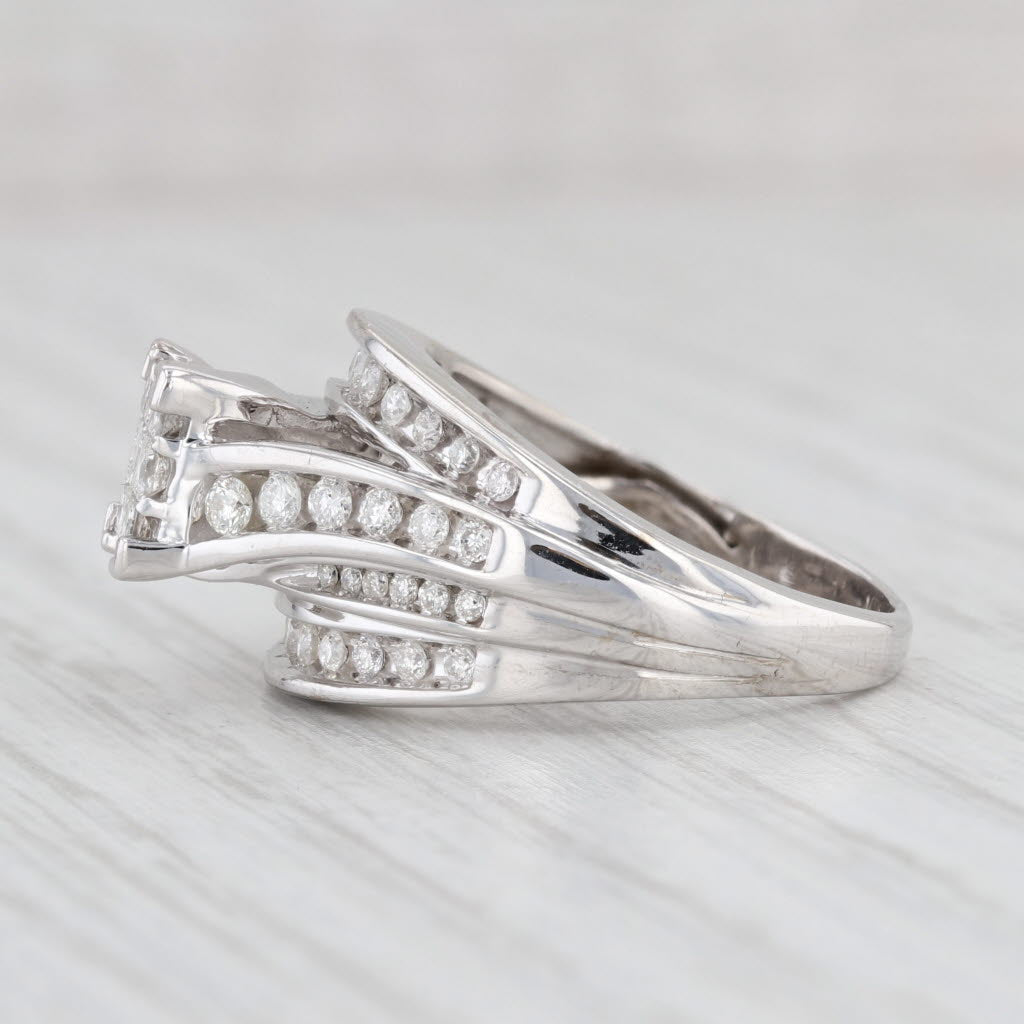 Light Gray 1.05ctw Diamond Bridal Set 10k White Gold Soldered Wedding Band Engagement Ring