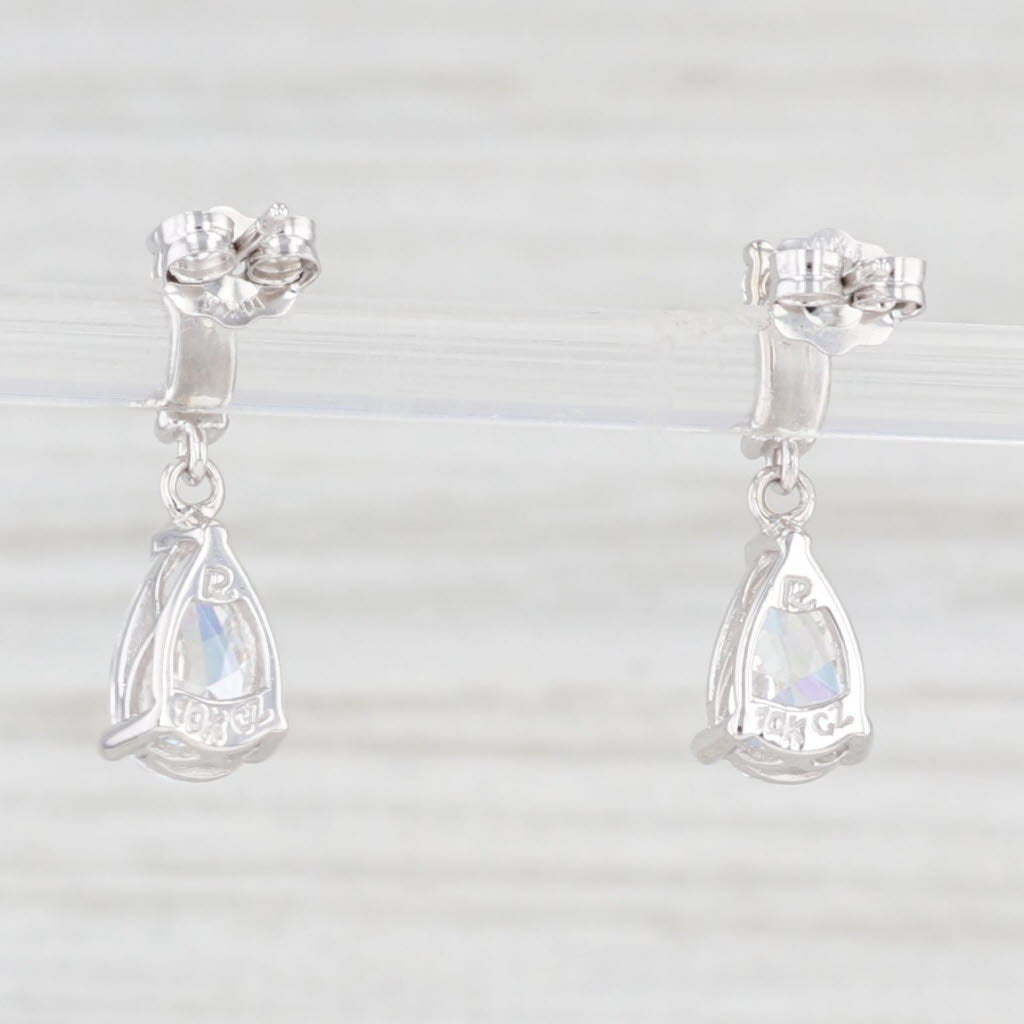 Light Gray 1.68ctw Teardrop Cubic Zirconia Earrings 10k White Gold Dangles