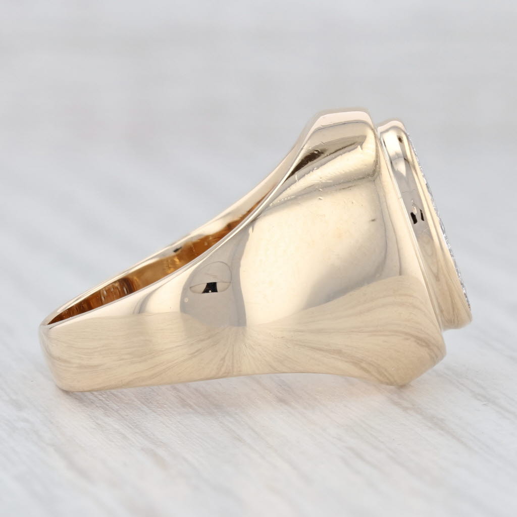 Light Gray 0.35ctw Pave Diamond Cluster Ring 14k Yellow Gold Size 10 Men's