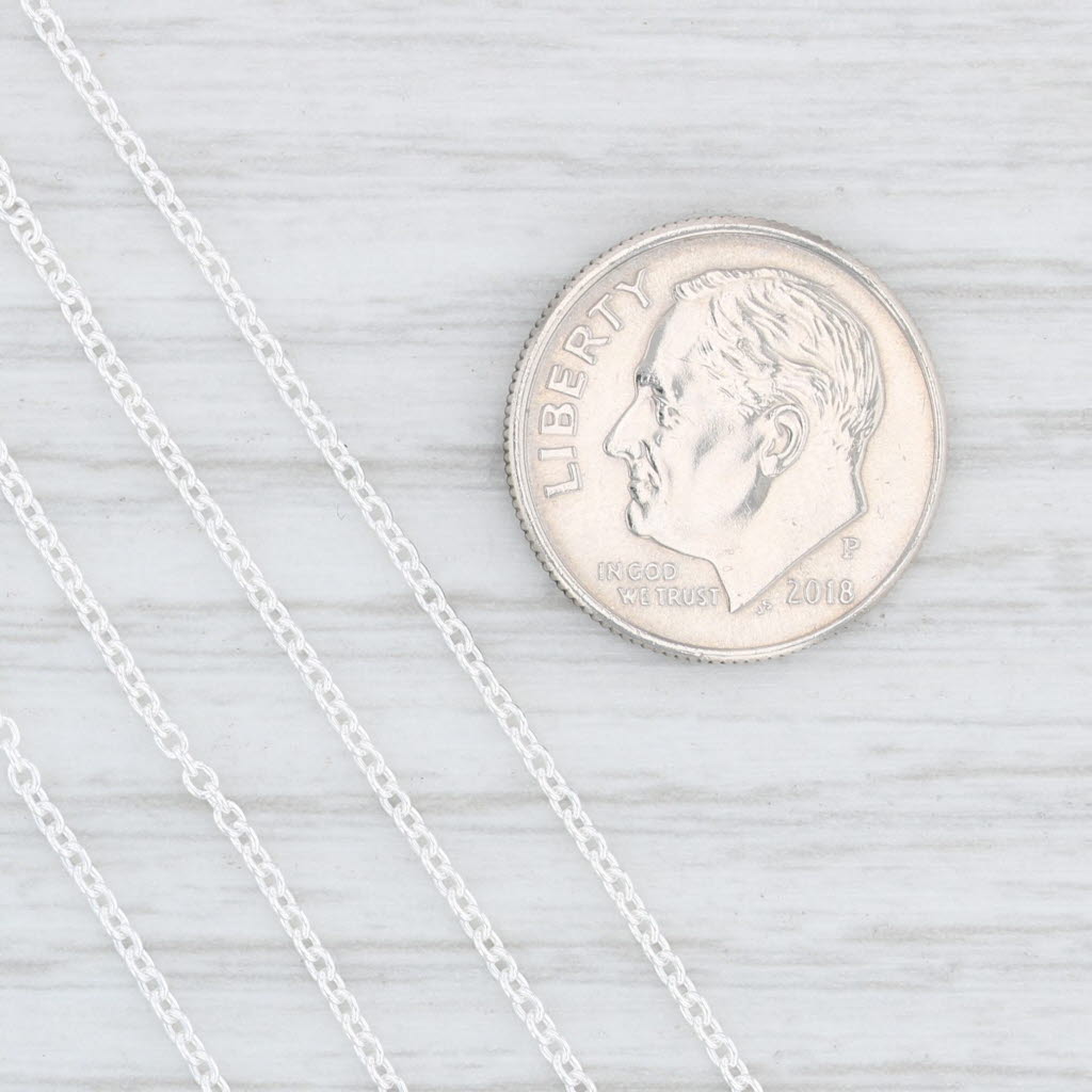 Light Gray New Round Cable Chain Necklace 925 Sterling Silver 18" 1.3mm Italian