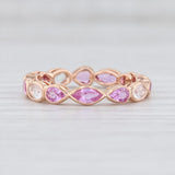 Light Gray New Beverley K Pink White Sapphire Ring 14k Rose Gold Size 6.5 Stackable Band