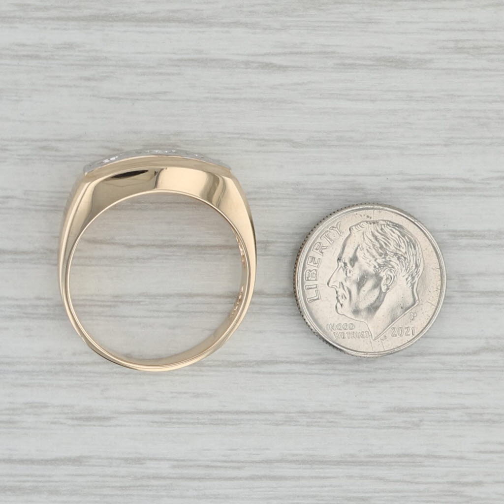 Gray 0.15ctw 3-Stone Diamond Ring 14k Gold Vintage Wedding Size 10.5