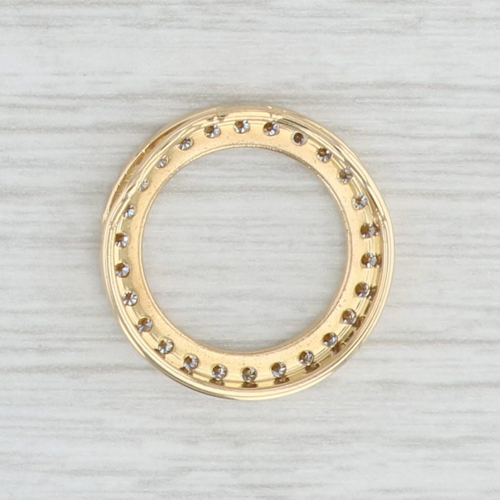 Light Gray 0.48ctw VS2 Diamond Eternity Circle Pendant 18k Yellow Gold Floating Drop