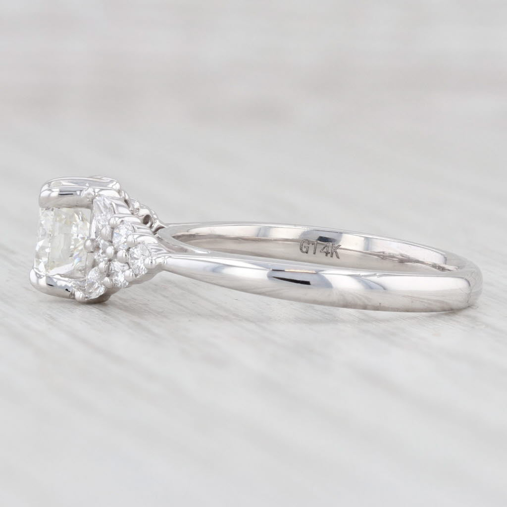 Light Gray New 1.33ctw Round Diamond Engagement Ring 14k White Gold Size 6.5 GIA