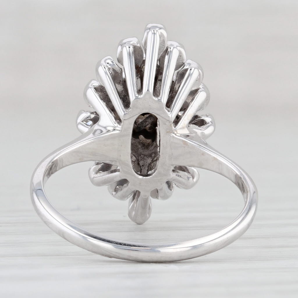 Light Gray 0.50ctw VS Diamond Cluster Engagement Ring 14k White Gold Size 6.75