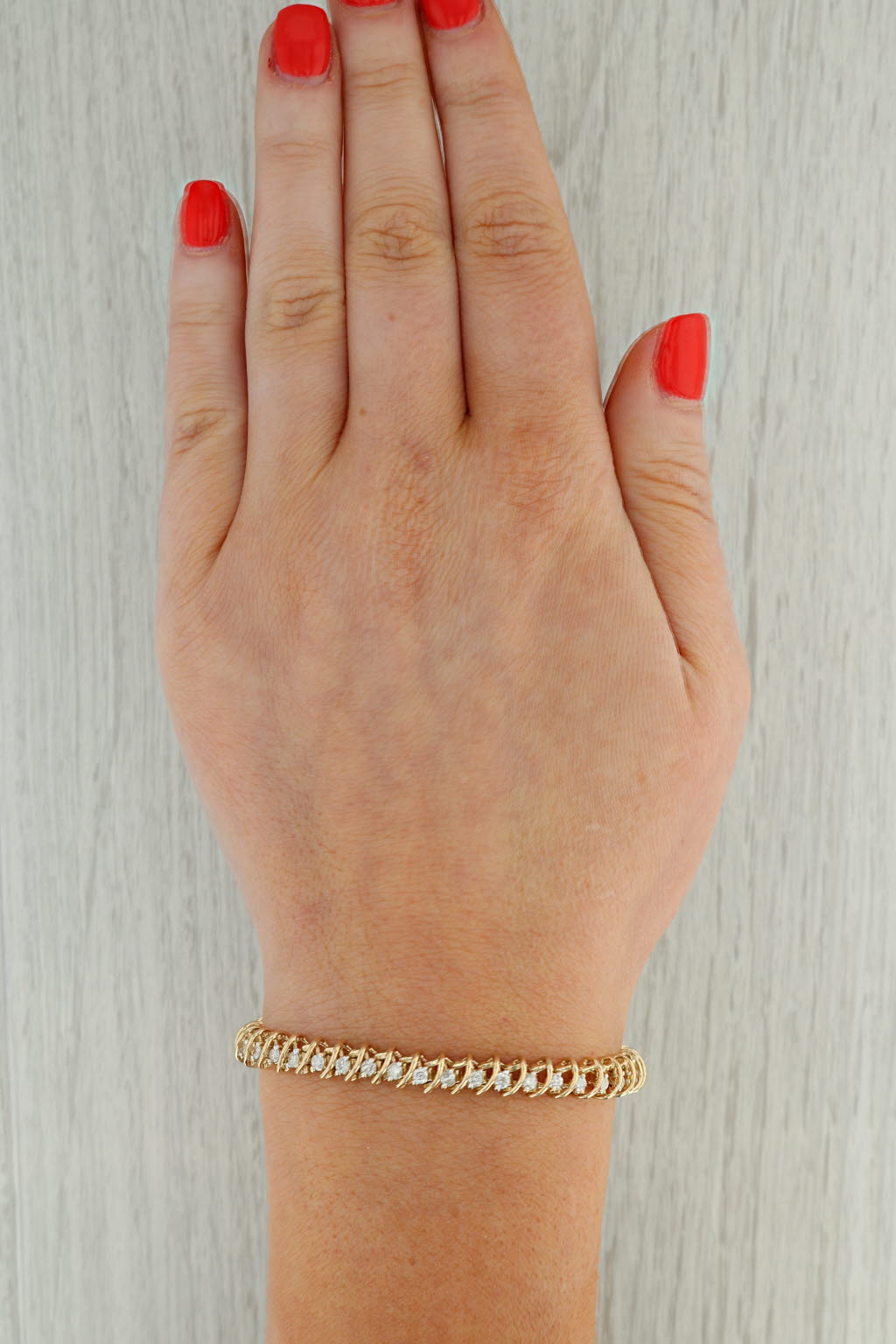 Tan 1.50ctw Diamond Tennis Bracelet 14k Yellow Gold 7" 6mm