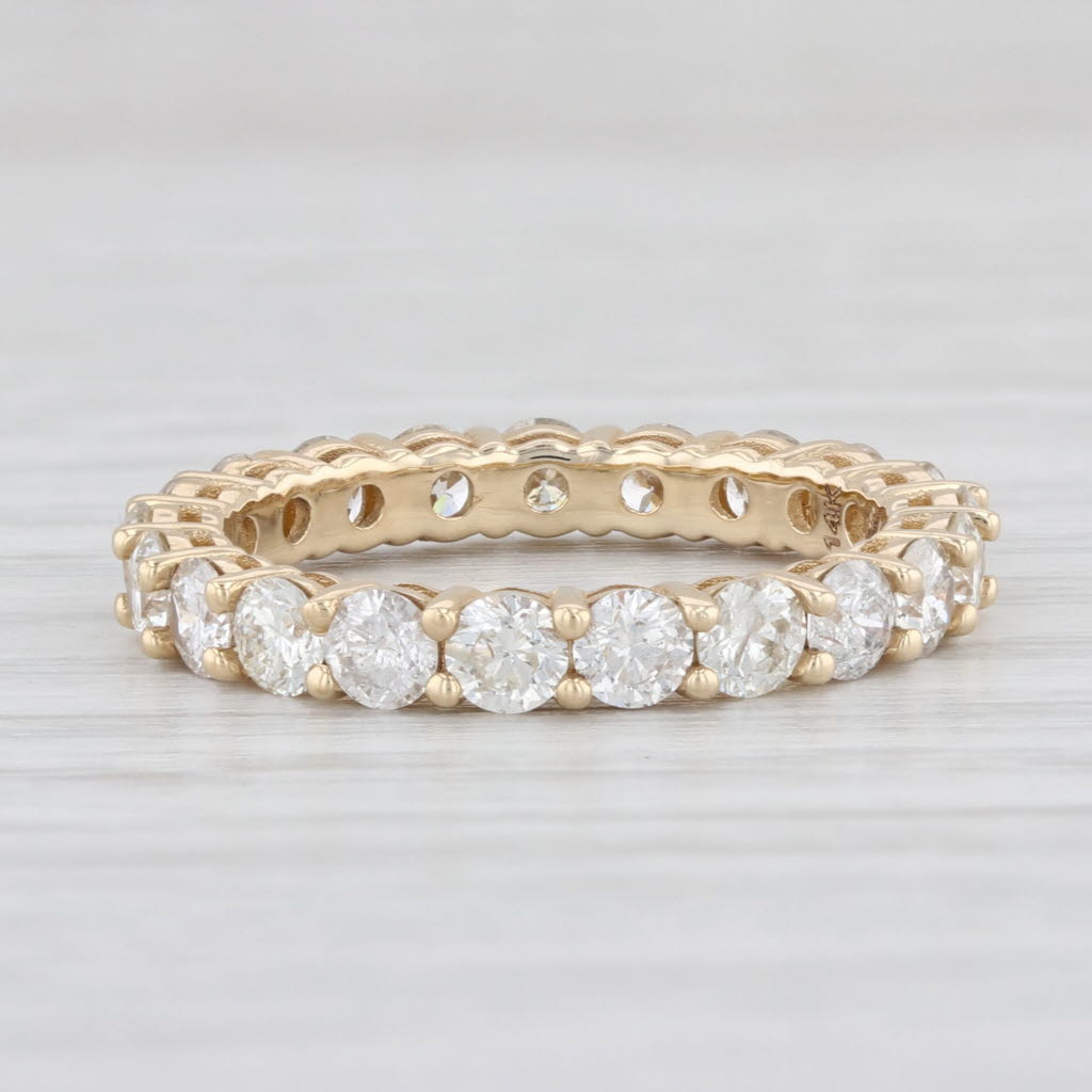 Light Gray New 2.25ctw Diamond Eternity Band 14k Yellow Gold Size 6 Stackable Wedding Ring