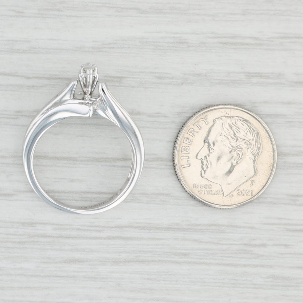 Light Gray 0.25ctw Diamond Bypass Engagement Ring 14k White Gold Size 6