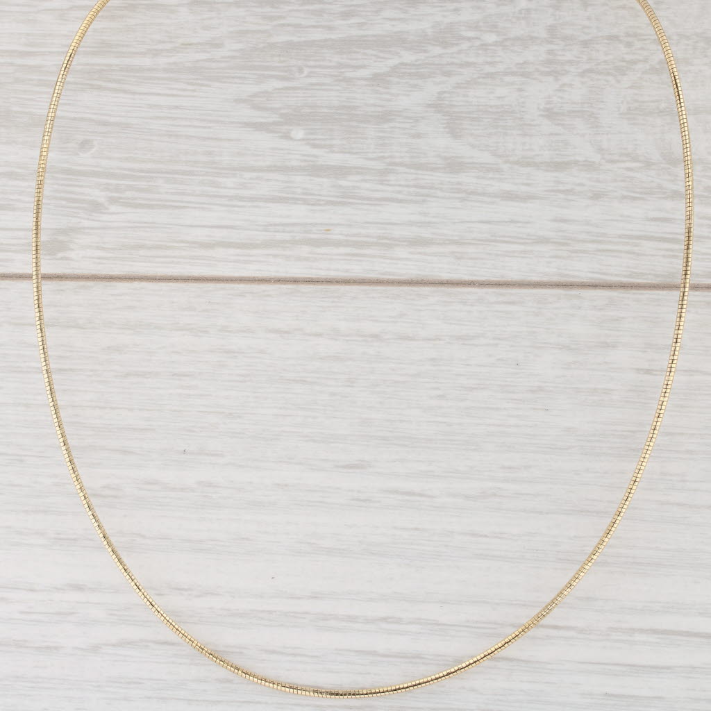 Light Gray Snake Chain Necklace 18k Yellow Gold 16.5” 1.4mm Milor Italy