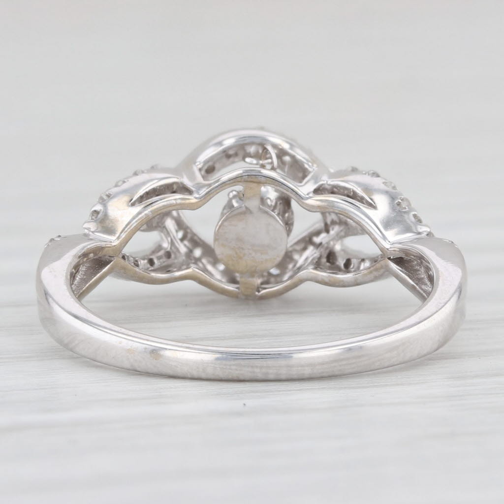 Light Gray 0.56ctw Dancing Diamond Engagement Ring 14k White Gold Size 6.5