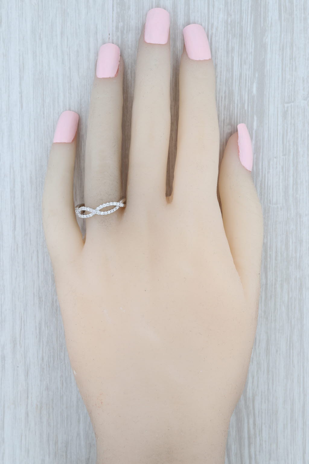 Gray Woven 0.35ctw Diamond Ring 18k White Gold Sz 5.75 Wedding Band Stackable A Jaffe