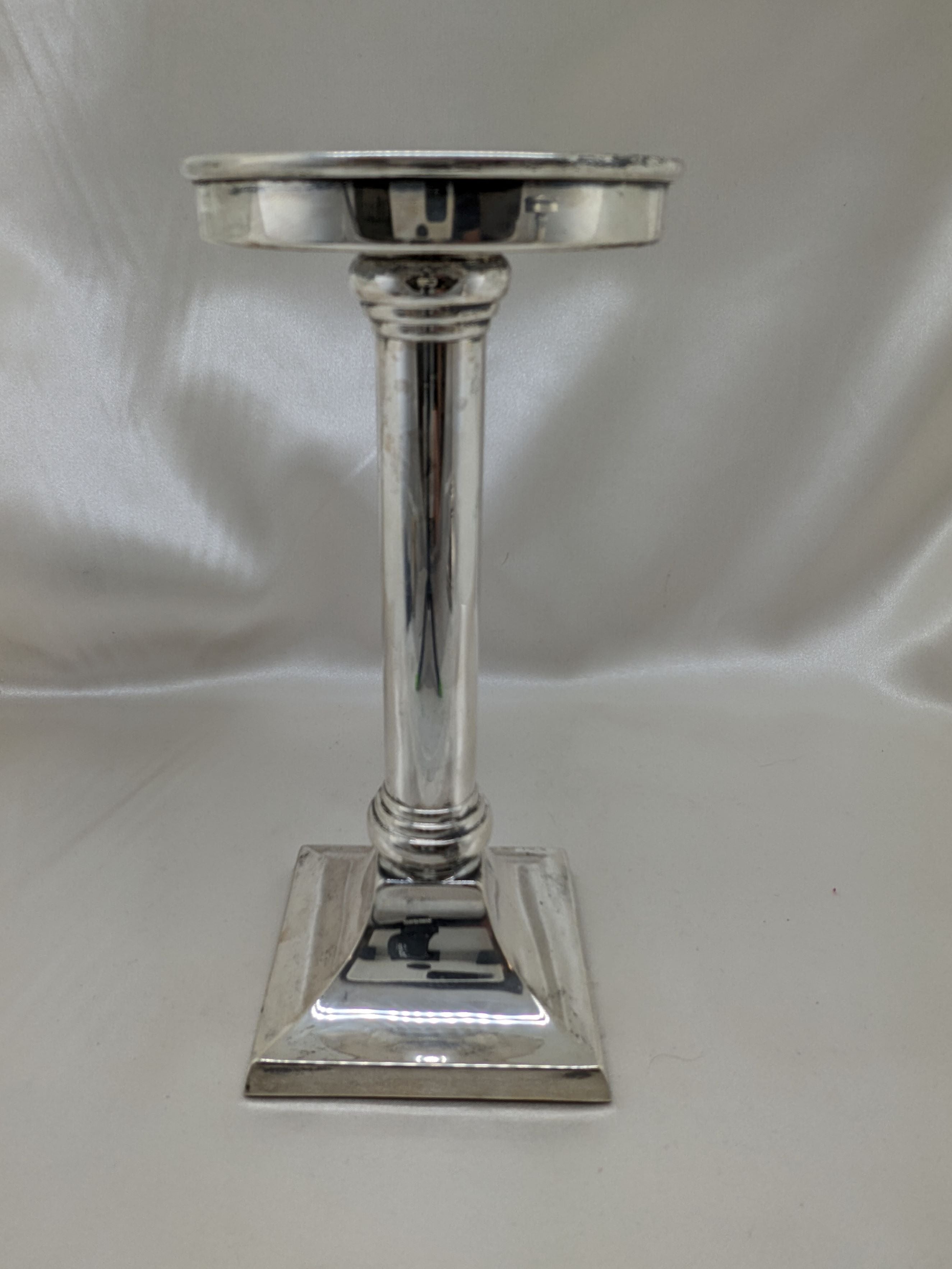 Light Slate Gray Set of 2 Candle Stick Holders Sterling Silver Weighted Decorative