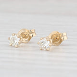 Light Gray 0.20ctw Diamond Stud Earrings 14k Yellow Gold Round Solitaire April Birthstone