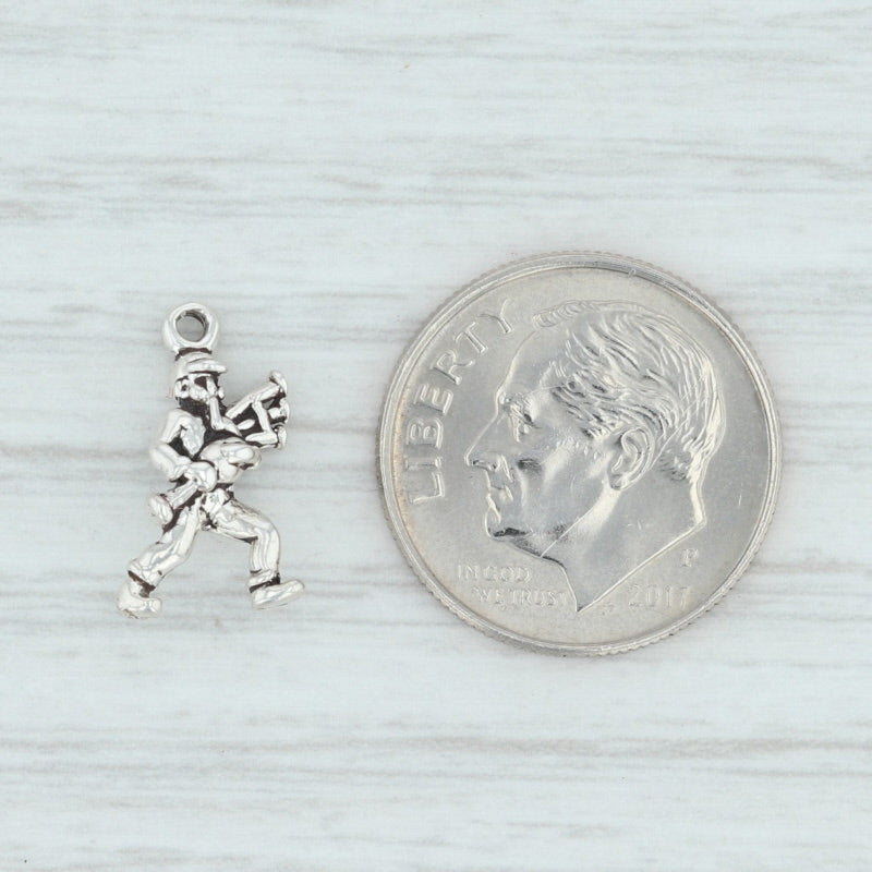 Light Gray 12 Days of Christmas Piper Piping Charm Sterling Silver Figural 3D Holiday 925