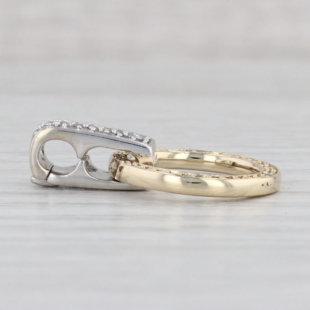 Light Gray 0.34ctw Diamond Eternity Circle Enhancer Pendant 14k Gold Floating Drop