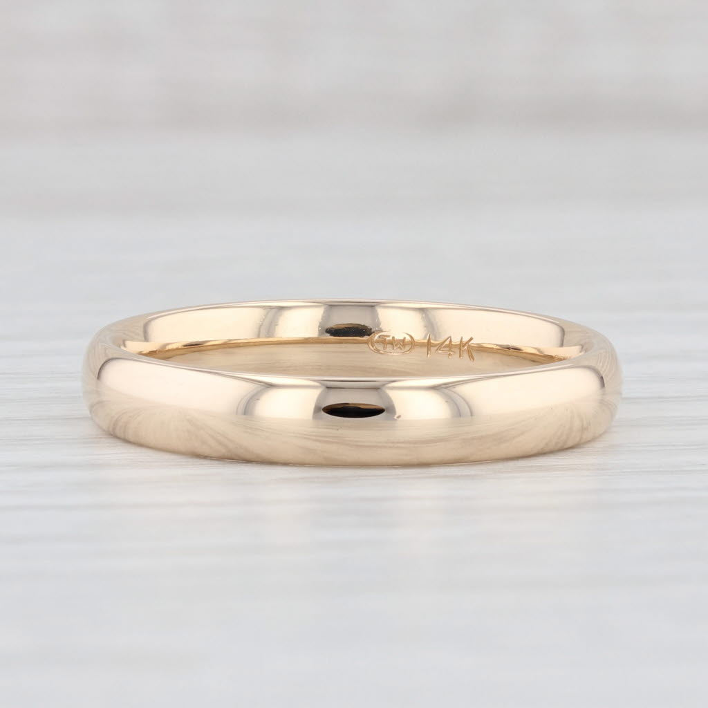 Light Gray Classic Men's Wedding Band 14k Yellow Gold Comfort Fit Ring Size 12