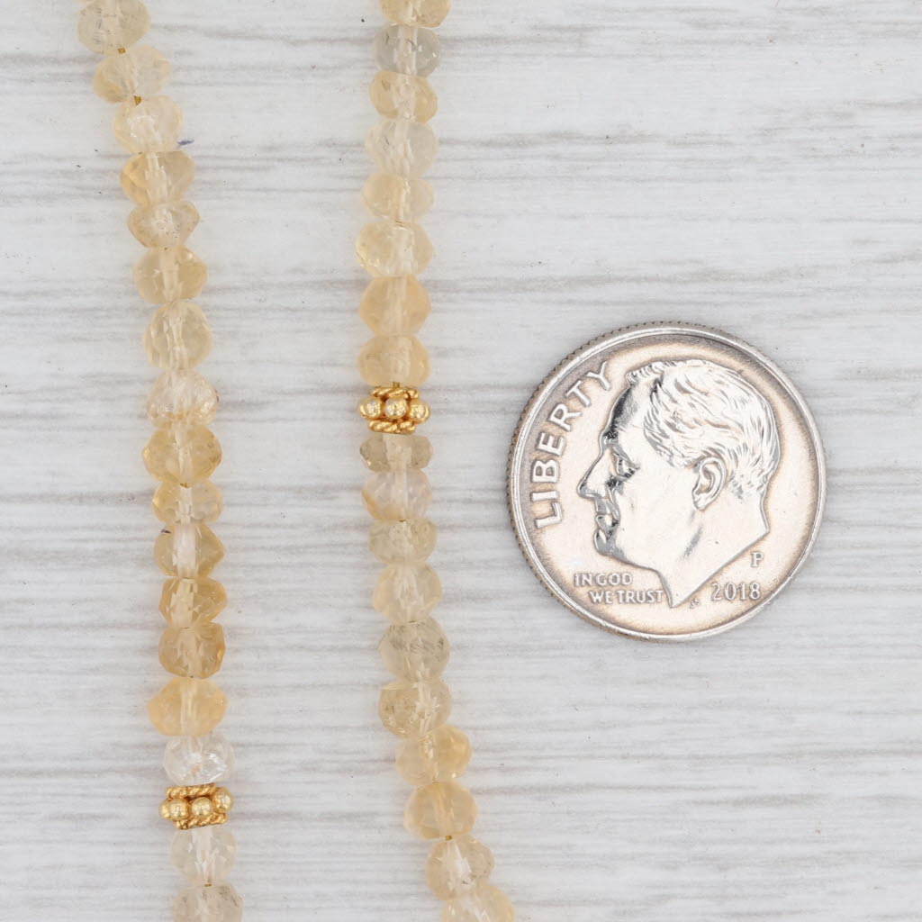 Light Gray New Nina Nguyen Harmony Citrine Bead Necklace Sterling Gold Vermeil Layer Long
