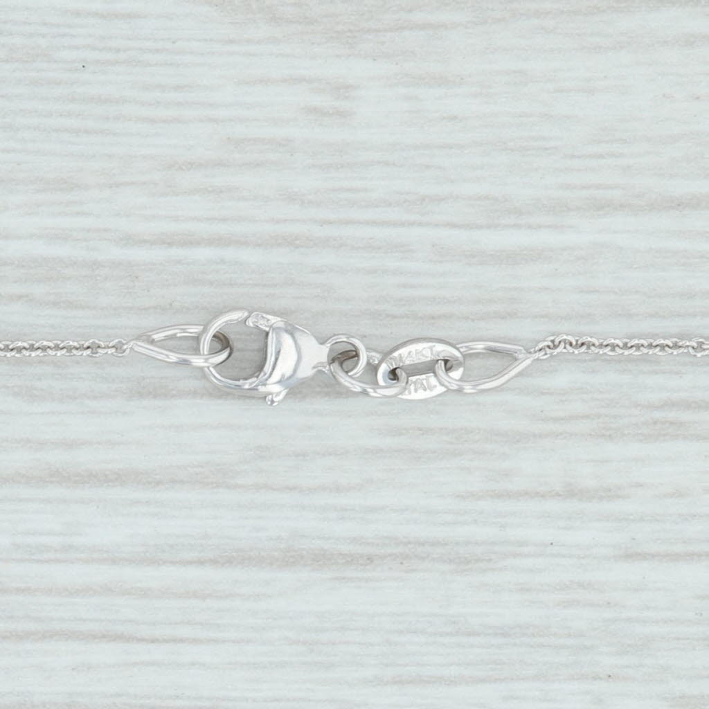 Light Gray New Round Cable Chain Necklace 14k White Gold 18" 0.8mm Lobster Clasp