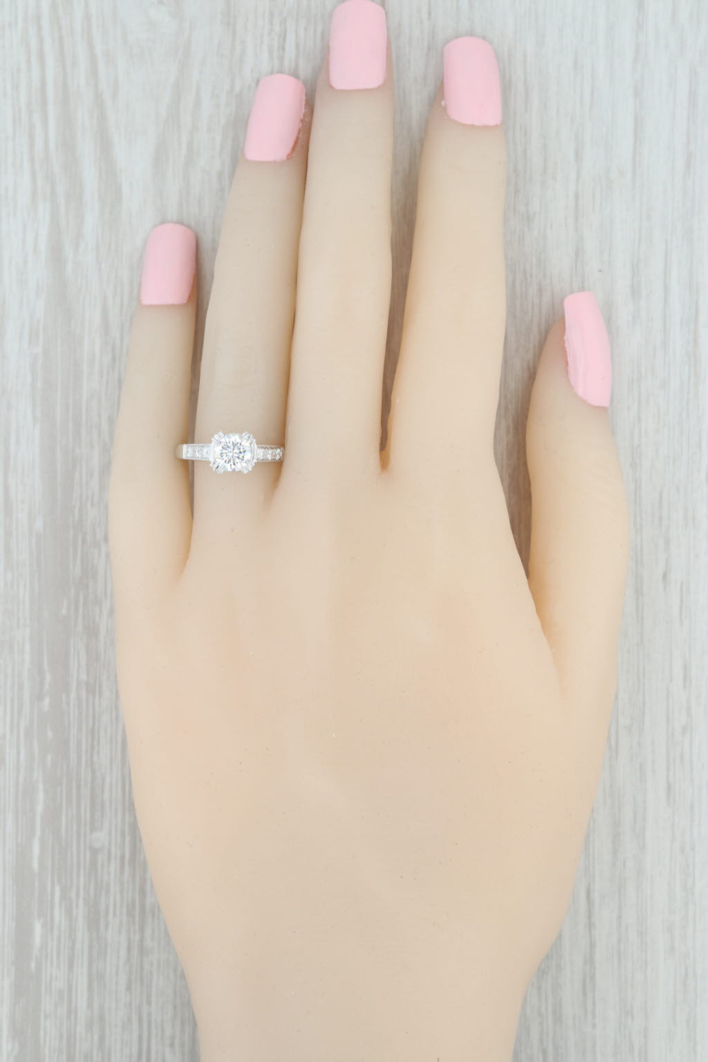 Light Gray New Beverley K Semi Mount Engagement Ring Diamond 14k Gold Size 6.5 Round