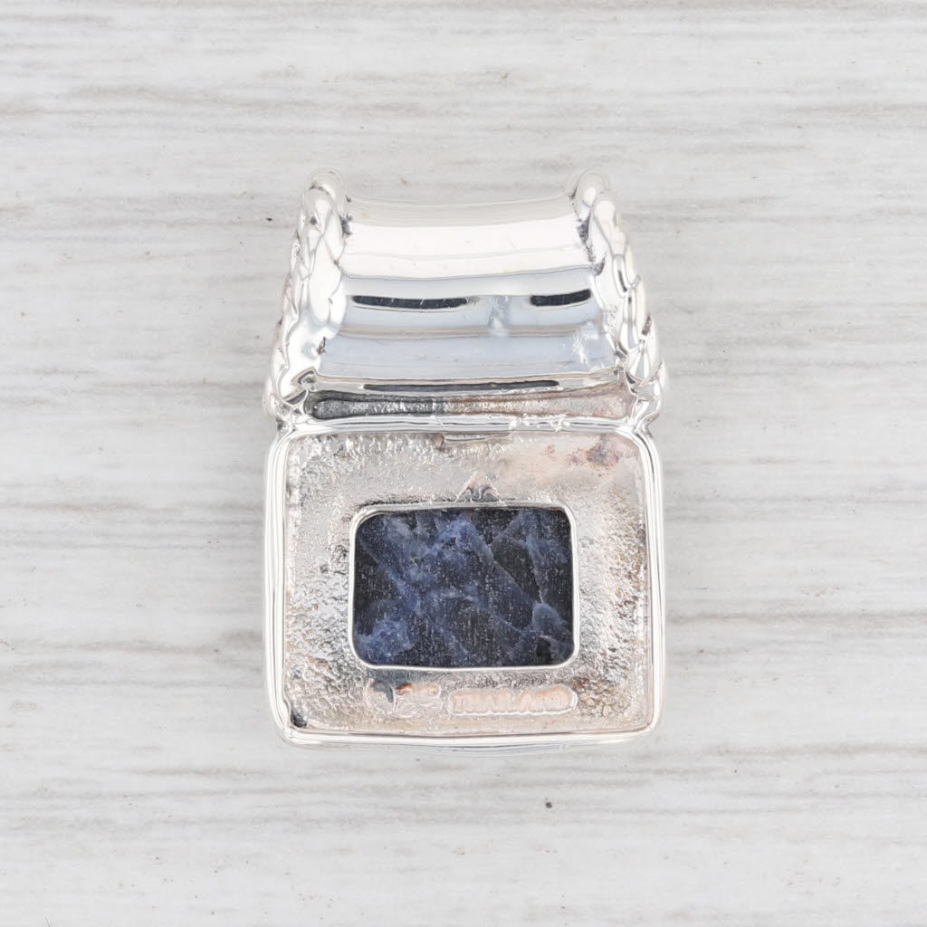 Light Gray New Blue Sodalite Pendant 925 Sterling Silver Solitaire B12764