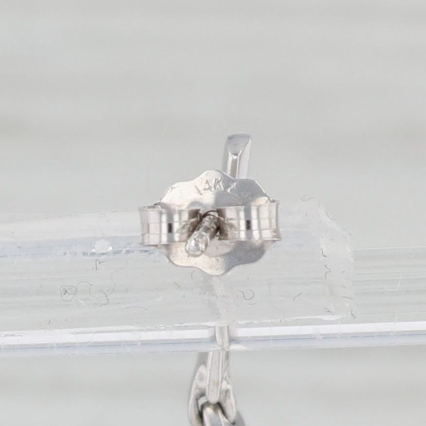 Light Gray 0.30ctw Cubic Zirconia Journey Dangle Earrings 18k White Gold Drops
