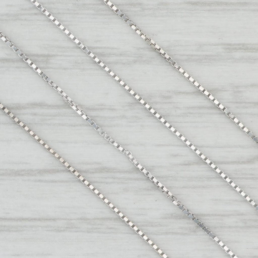 Light Gray 18" 0.6mm Box Chain Necklace 14k White Gold Italian Spring Ring Clasp
