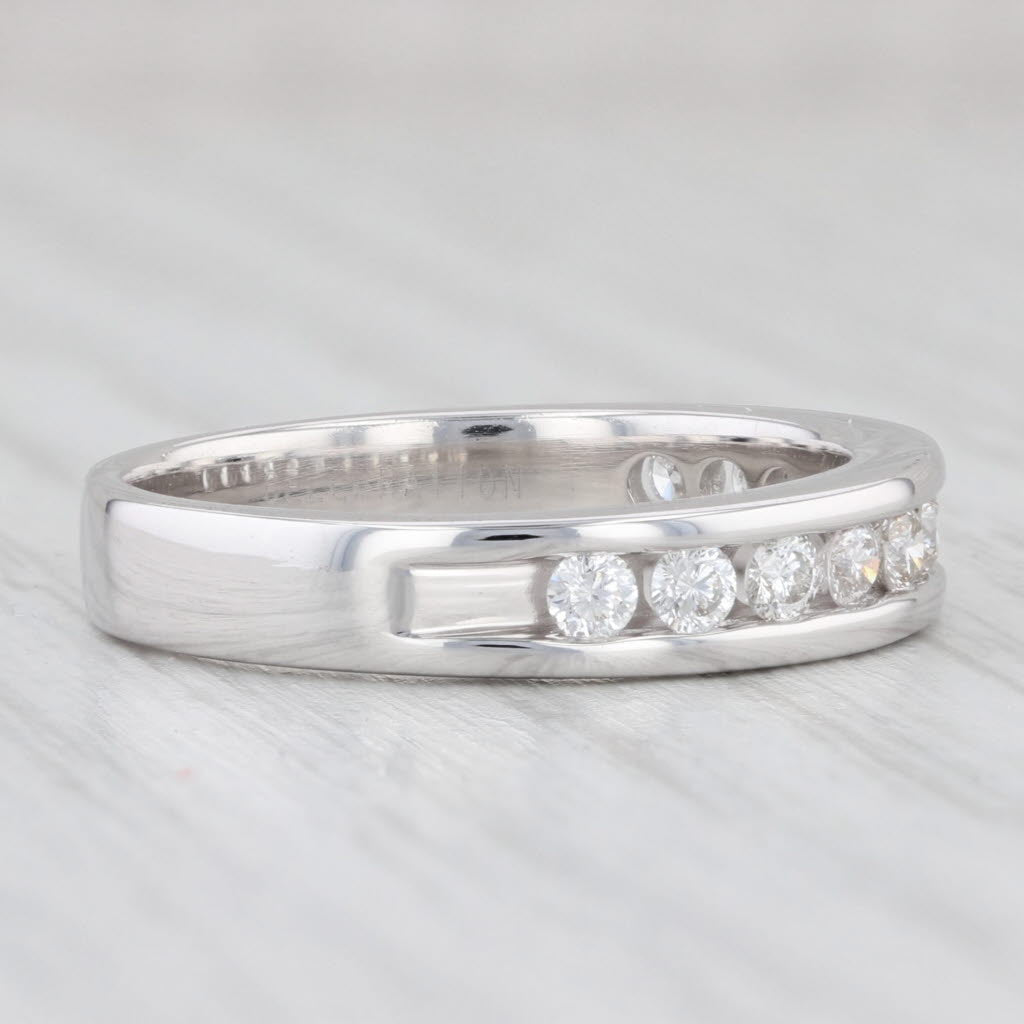 Light Gray 0.50ctw Diamond Wedding Band 18k White Gold Size 7-7.25 Ring Celebration GS Labs