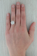 Rosy Brown 0.79ctw Diamond Cluster Ring 14k White Gold Size 6.75 Engagement