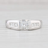 Light Gray Shane & Co 0.82ctw Princess Diamond Engagement Ring 14k White Gold Size 6.5