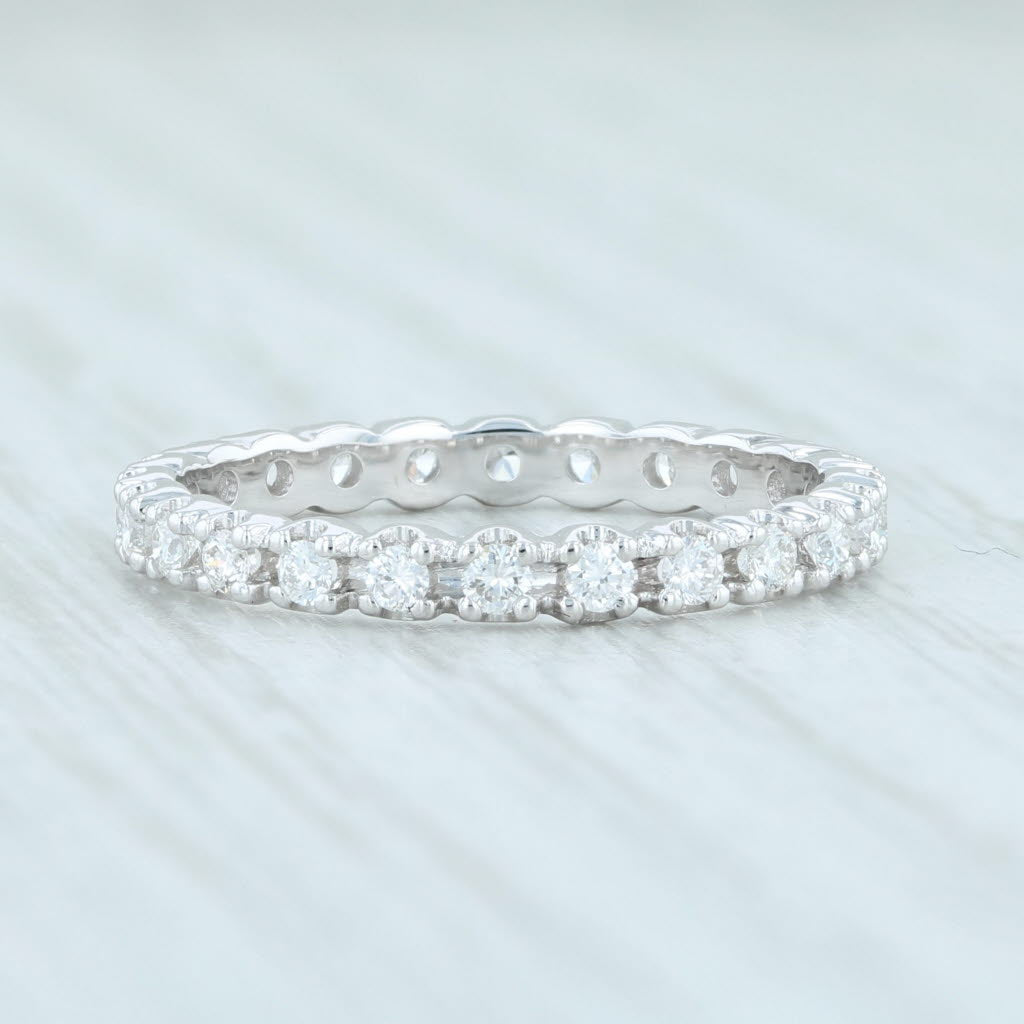 Light Gray New 0.51ctw Diamond Eternity Ring 18k White Gold Size 6 Wedding Stackable Band