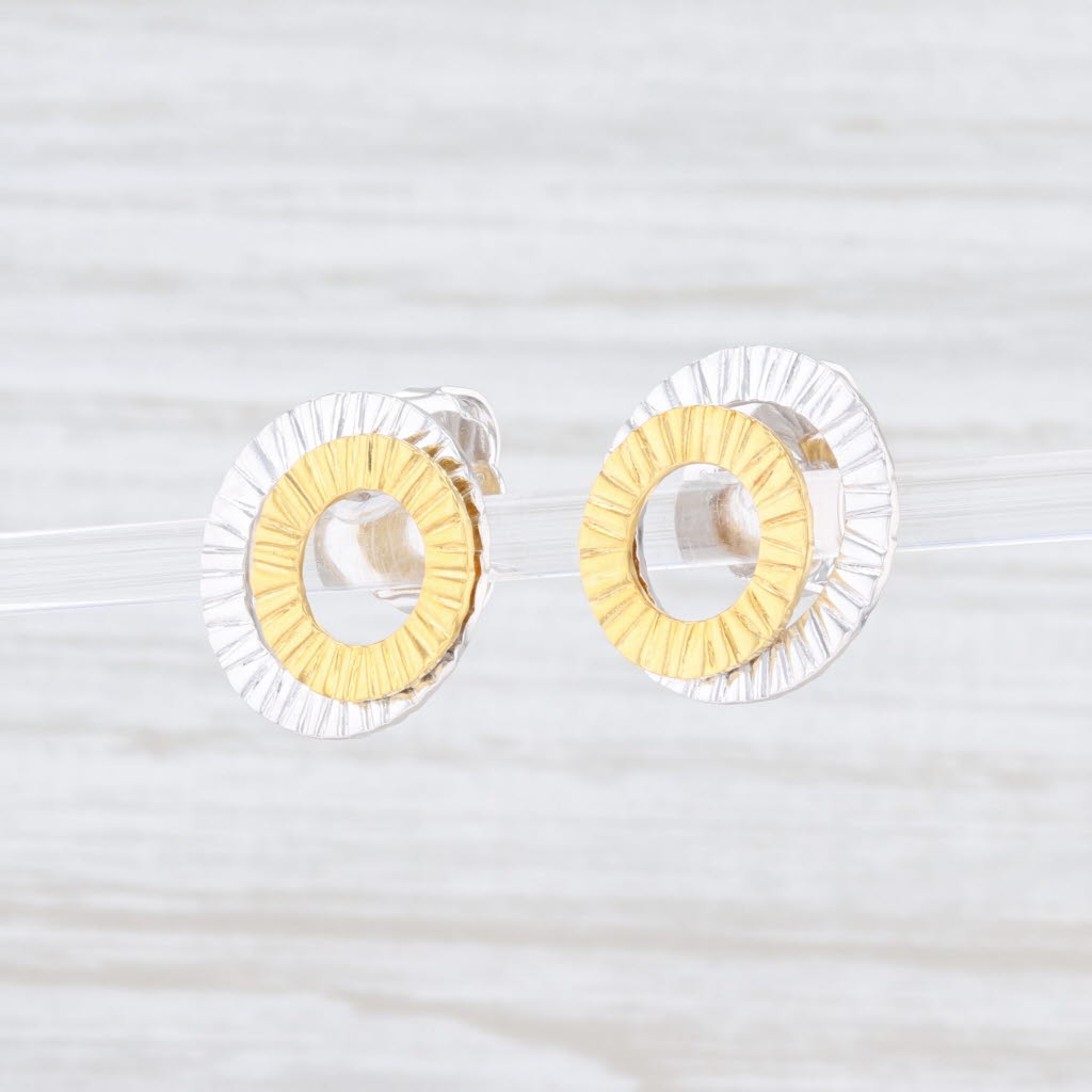 Lavender New Bastian Inverun Circles Earrings Sterling Silver Gold Plated 12851 Studs