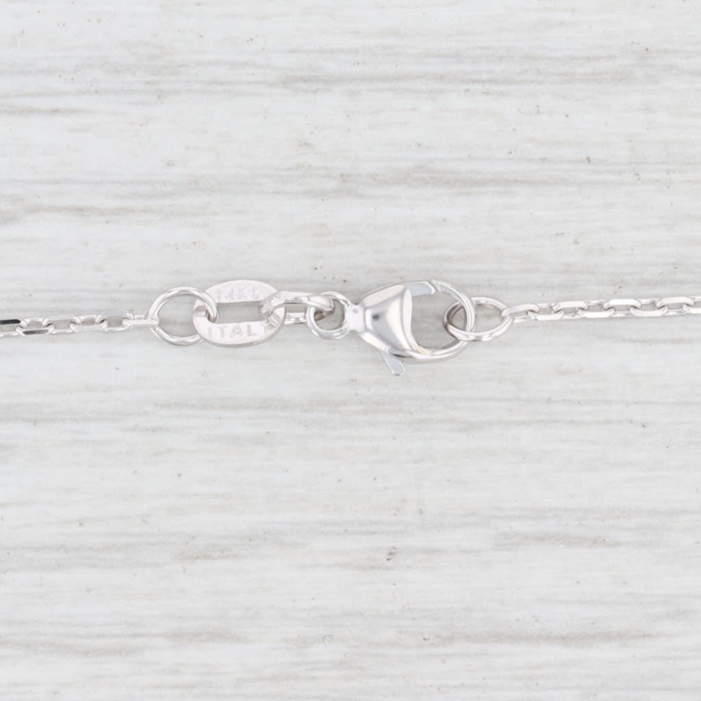 Light Gray New Diamond Cut Cable Chain Necklace 14k White Gold 18" 1.3mm
