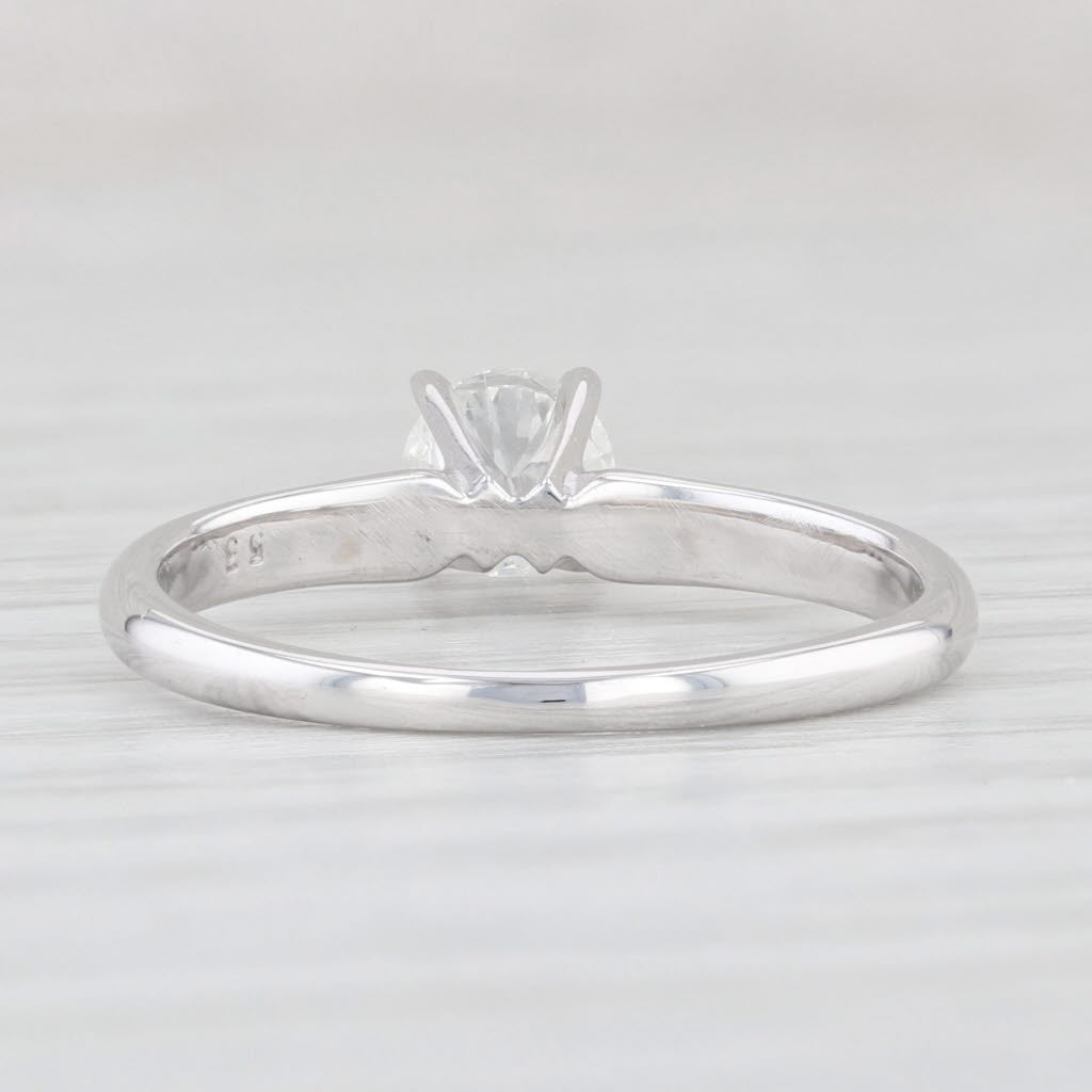 Light Gray 0.53ct Round Diamond Solitaire Engagement Ring 14k White Gold Size 6.25