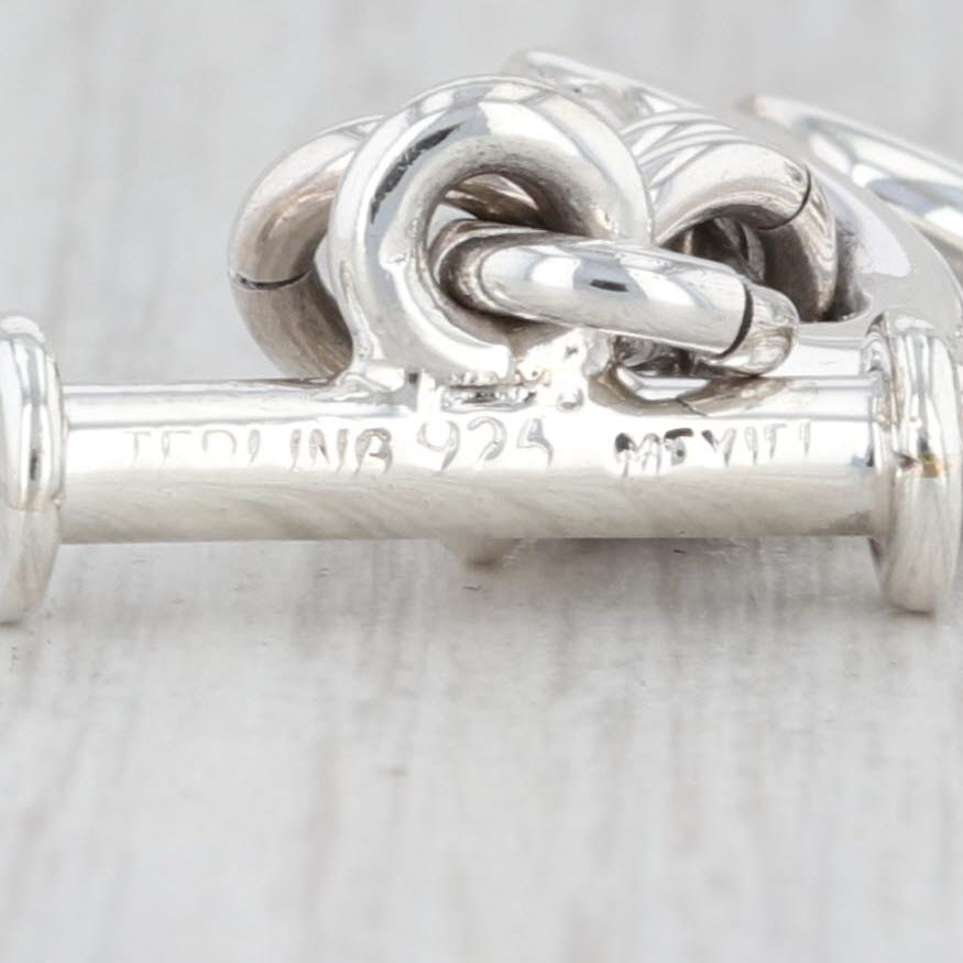 Light Gray New Silver Statement Bracelet Sterling 8” 16.2mm Toggle Clasp