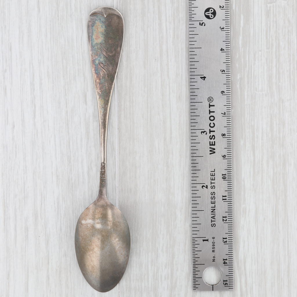 Light Gray Peach Tree Spoon Sterling Silver Engraved "Belle" Vintage Souvenir Keepsake