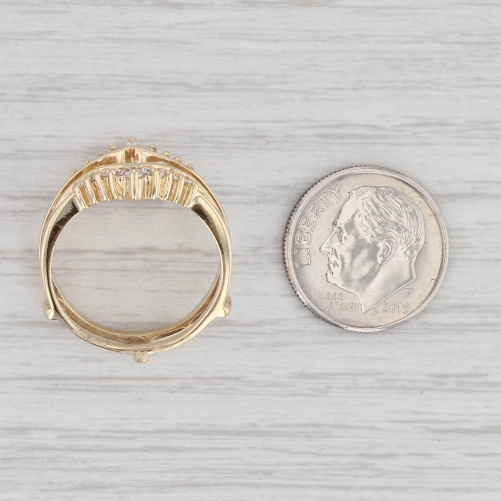 Light Gray 0.47ctw Diamond Ring Jacket Guard 14k Yellow Gold Size 7 Bridal Wedding Band