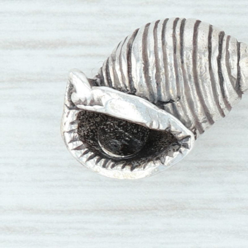 Lavender Conch Shell Charm Sterling Silver 925 Nautical 3D Seashell