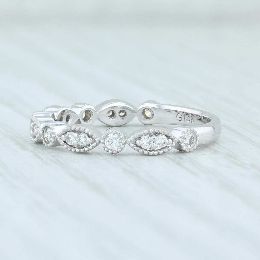 Light Gray New 0.24ctw Diamond Stackable Ring 14k White Gold S 6.5 Wedding Anniversary Band