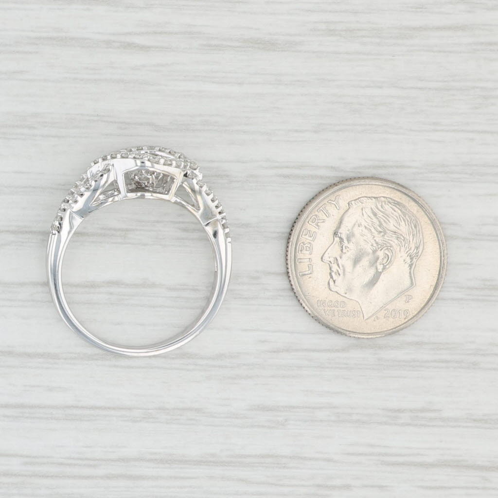 Light Gray 0.56ctw Dancing Diamond Engagement Ring 14k White Gold Size 6.5