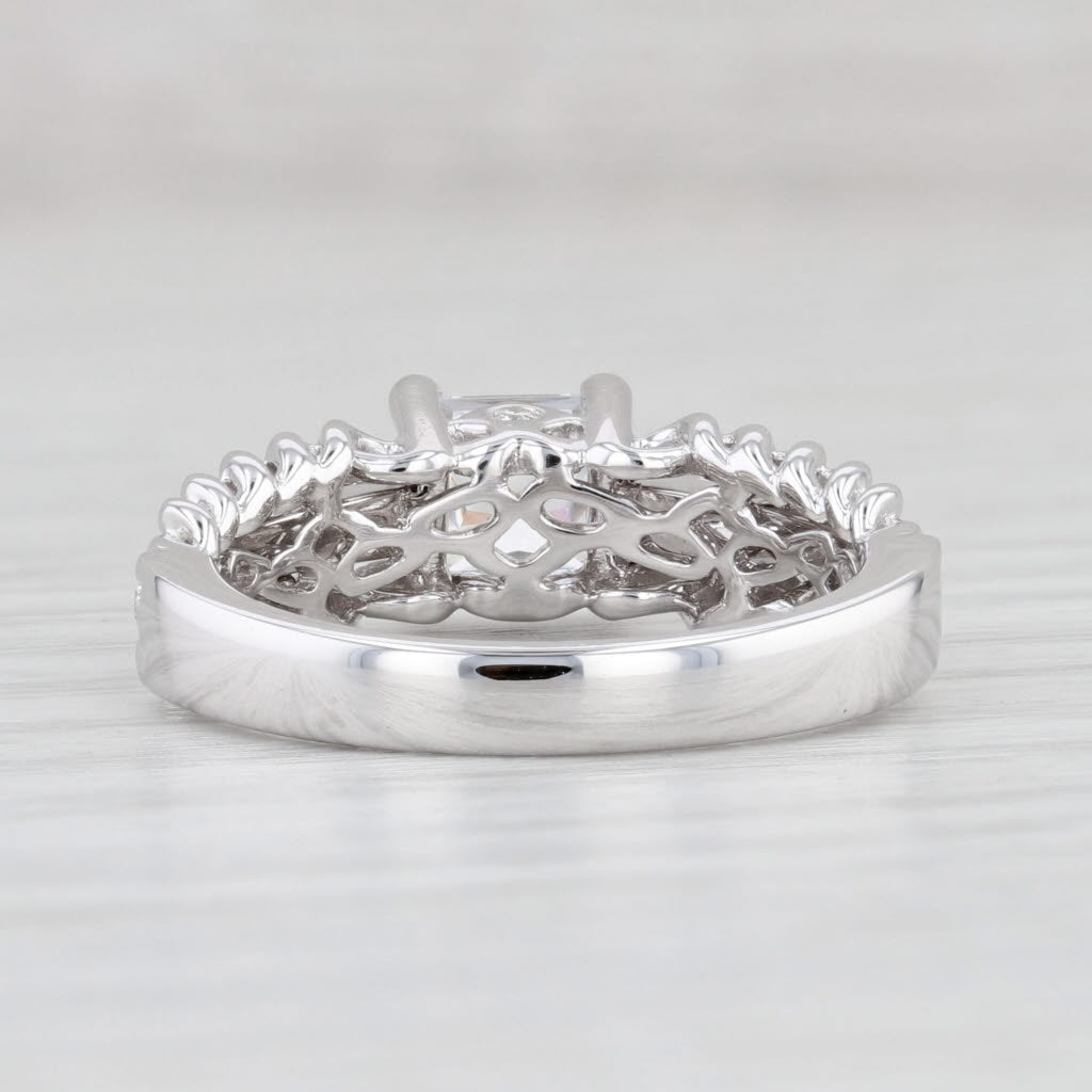 Light Gray New 1.34ctw Princess Square Cubic Zirconia Engagement Ring 18k White Gold Size 7